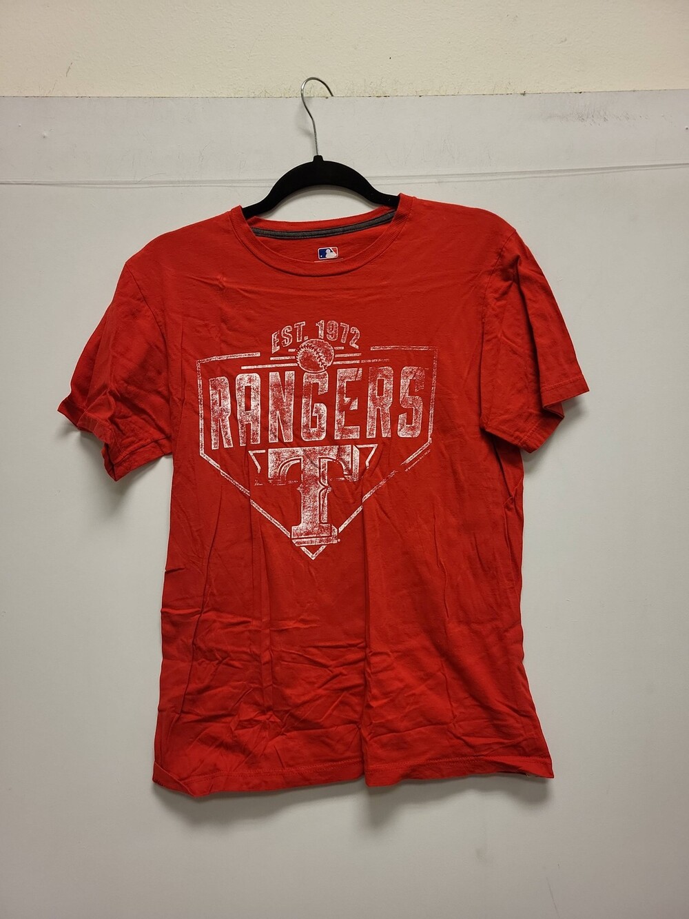 MLB Texas Rangers T Shirt Adult Medium Red Baseball Tee Sportswear Apparel